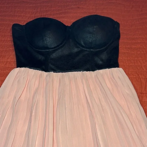 Material Girl Flirty Black and Pink Strapless Dress - Picture 3 of 9